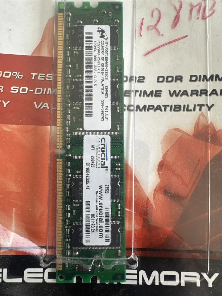 Pair BUFFALO - DD4003-1GB/BR PC3200 DDR-400MHz CL3 Memory Module - Image 4 of 4
