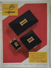 1947 Evans case company makeup compact cigarette lighter vintage ad