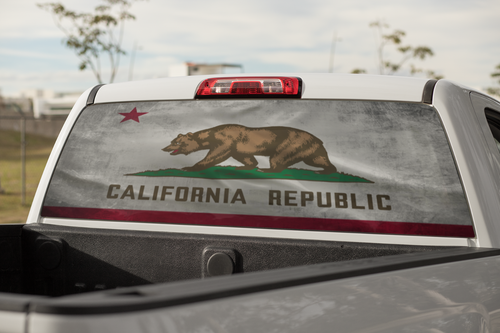 Truck Decal Back Window - California State Flag - perforated vinyl TBW027 - Picture 4 of 4