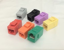 7-PACK CAT6 Female/Female RJ45 Ethernet Multi Keystone Jack Coupler - 7 Colors
