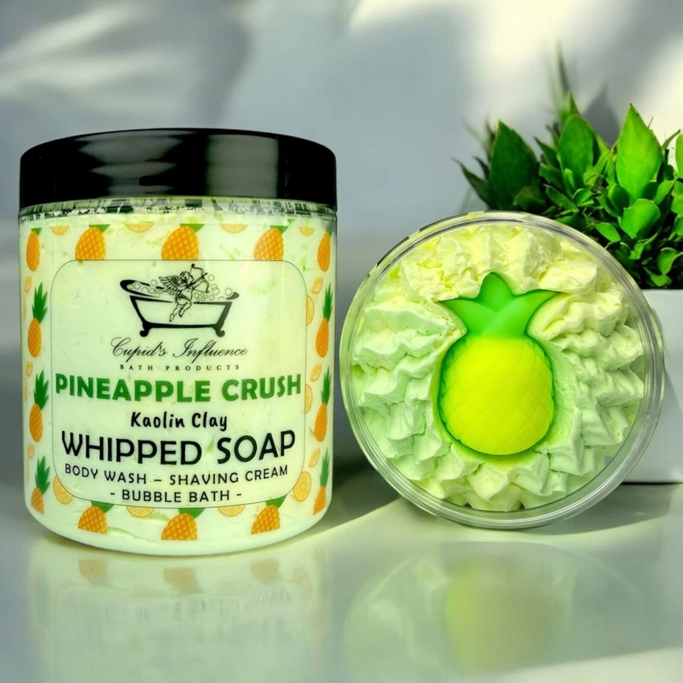 CUPID’S INFLUENCE BATH PRODUCTS Pineapple Crush WHIPPED SOAP 180gr Jar | Body Wash | Shower Whip | Small Gifts