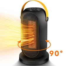 Portable Electric Heater Ceramic Fan Warm Wind Adjustable Thermostat Livingroom