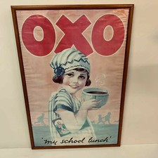 Vintage  Advertising  Sign Picture  Display Oxo My School Lunch original Poster