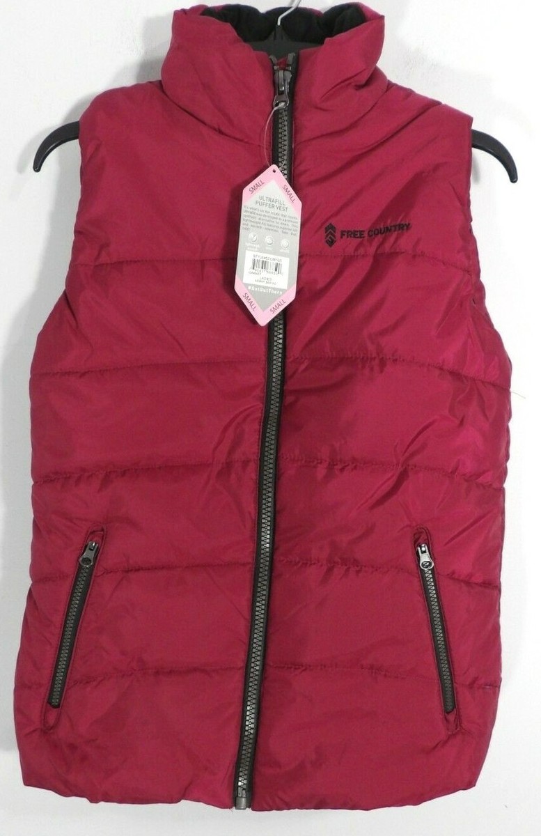 NWT Free Country Garnet Ultra Fill Puffer Vest Size S $80 P1183 - Main Image