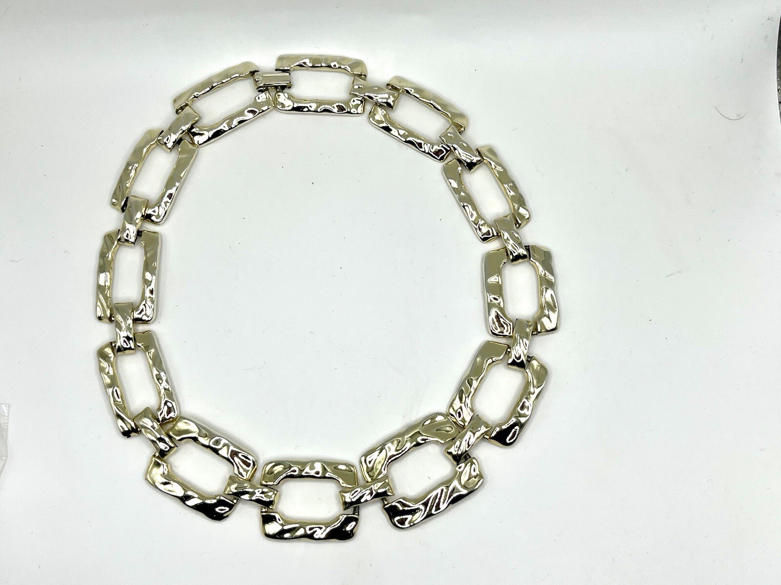 Vintage Goldtone Rectangular Link Chain Necklace … - image 13