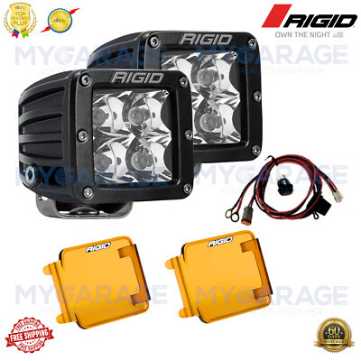 #ad #ad Rigid Dually D series Pro Spot Beam Led Lights with Harness Amber Light Covers $256.87