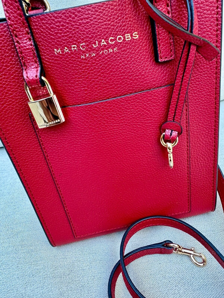 Marc Jacobs Micro Tote Leather Crossbody Bag ~NWT~ SAVVY RED