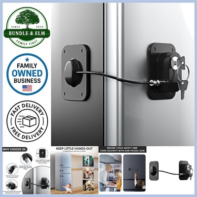 Refrigerator Locks 2 Pack Metal Key Lock for Kids Childproofing Easy Install