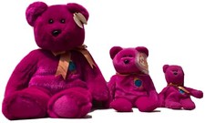 TY Millennium Bear Set of 3  Beanie Baby, Buddy  Teenie  Complete Y2K Plush