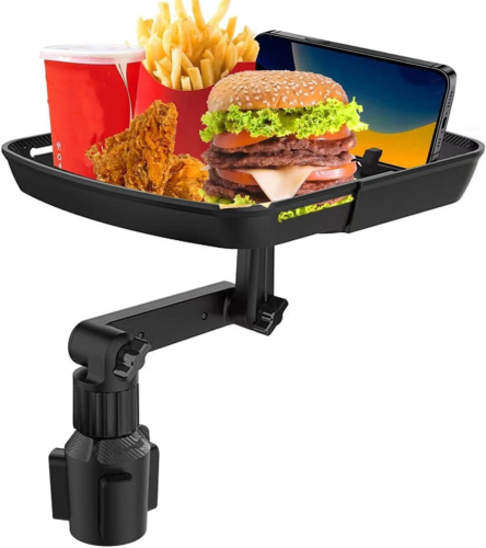 Larger Cup Holder Tray, 10 Inch Car Food Tray for Eating, Detachable 3 in 1 Car - Afbeelding 1 van 8
