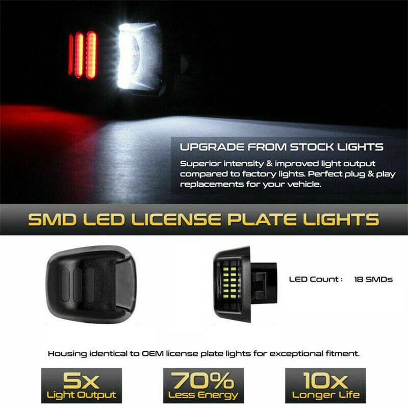 2x Super Bright LED License Plate Number Lights for Nissan Navara D40 2007~2019 - Image 2 of 4