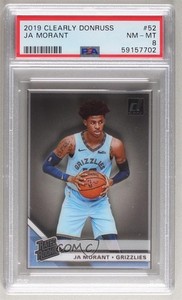 2019-20 Panini Clearly Donruss Rated Rookie Ja Morant #52 PSA 8 Rookie RC