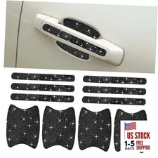 10PCS Bling Car Door Handle Protector, Crystal Rhinestone Anti-Scratch Black