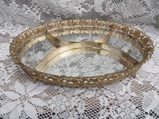 Vintage 1970s Divided Gold Ornate Floral Fili...