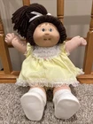 Vintage Cabbage Patch Kids Girl Doll Brown Hair Pony Tail Brown Eyes