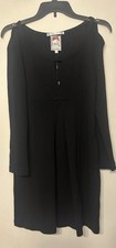 Yoanna Baraschi Little Black Dress, Cold Shoulder, Flare Skirt W/Pockets NWT S