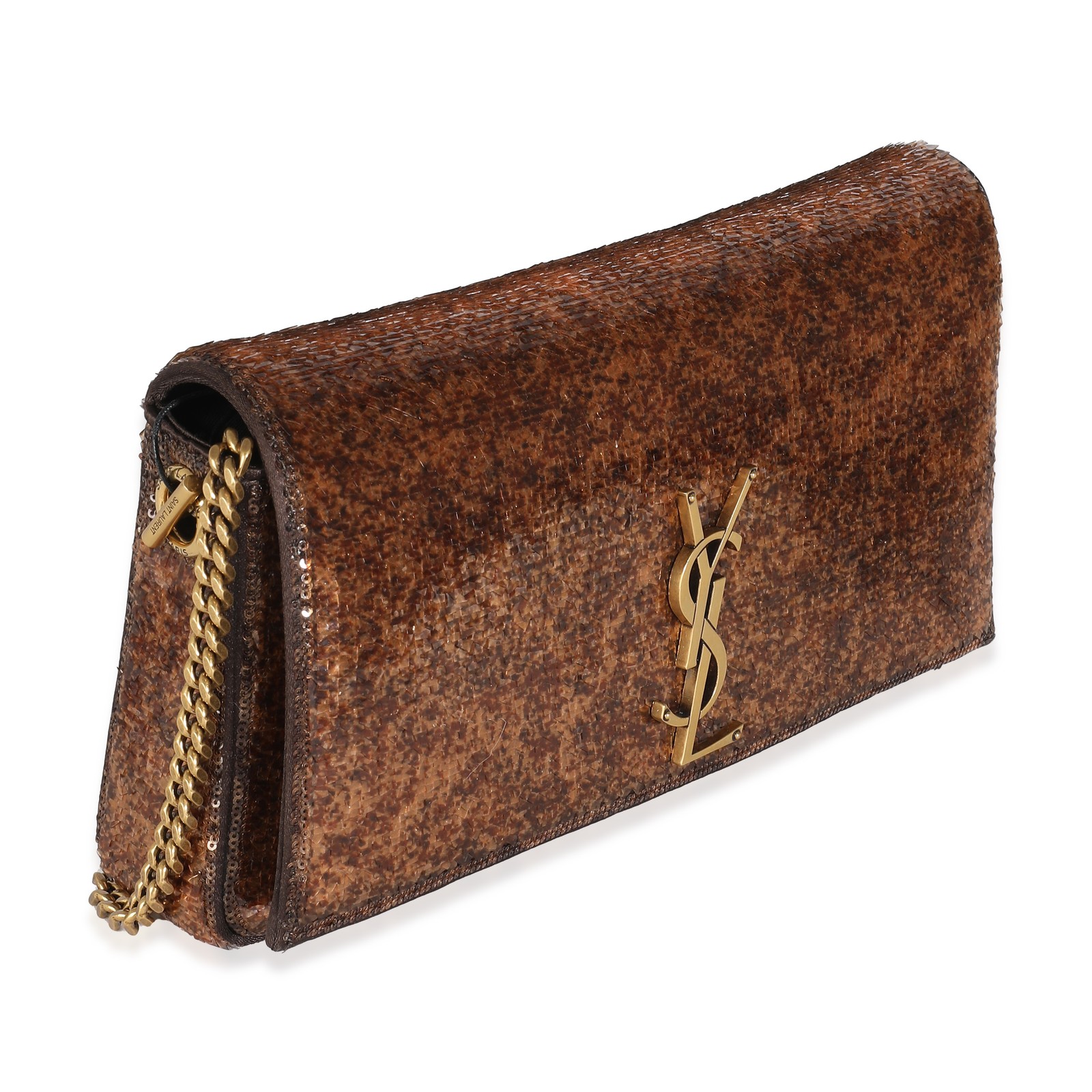 Saint Laurent Borsa media Kate 99 con paillettes al cioccolato piccante