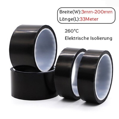Schwarz Hitzebeständiges Klebeband Tape Isolierung Polyimid Polyamid PCB Band