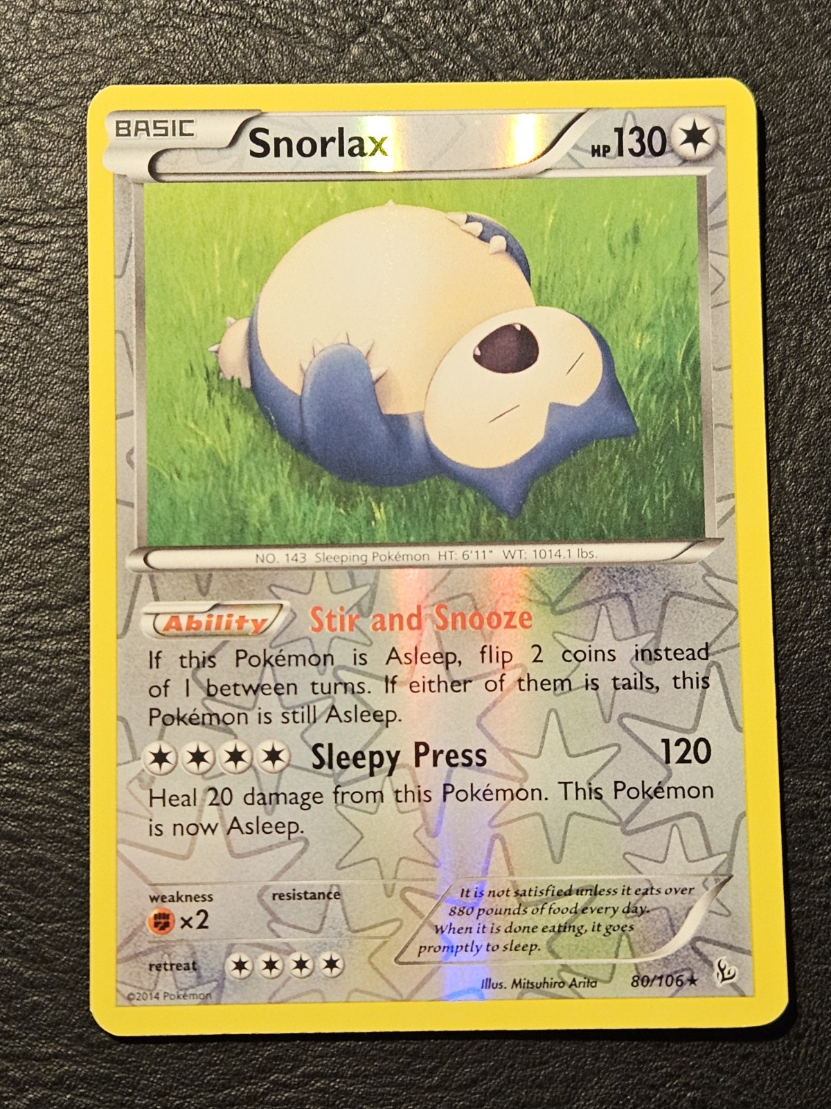 Snorlax 80/106 Flashfire Reverse Holo