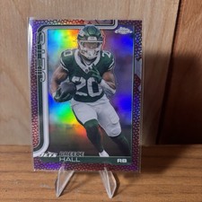 2025 Topps Chrome Football Breece Hall Leather Refractor #238 NY Jets