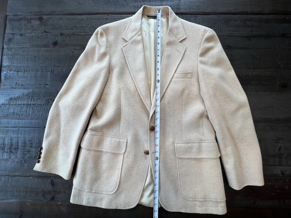 Abrigo Blazer Deportivo Vintage 100% Cabello Camel Tostado Estilo Hiedra 40R Chaqueta de Lana Suave Foto 4 de 4