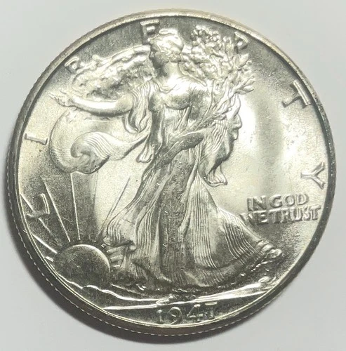 1947-D Walking Liberty Half Dollar - Beautiful BU Coin - Great Luster - No Res