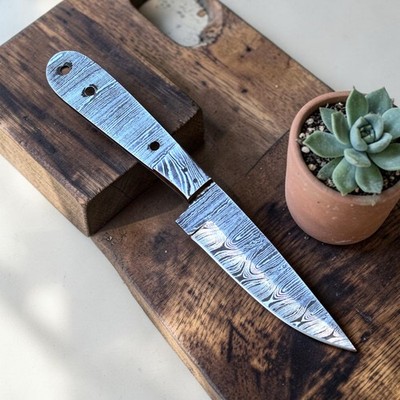 CUSTOM MADE HAND FORGED DAMASCUS STEEL BLANK BLADE CHEF STEAK KNIFE 2859
