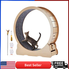 Wooden Cat Exercise Wheel Large Indoor Running Treadmill Wheel with Detachable C