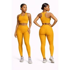 Women  s Workout Set 2 Piece Padded Sports Bra Tank  High Waist Leggings NWT S/M