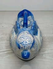 Vintage Chinse Ceramic Traditional Blue And White Decorative Bird Teapot