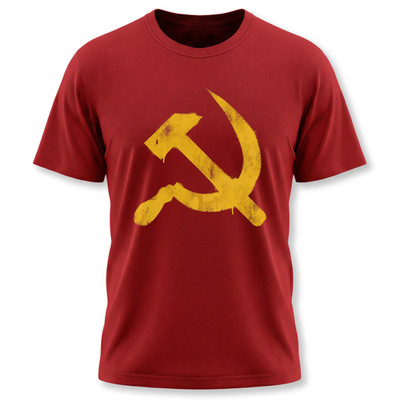 Hammer & Sickle T-Shirt | Yellow Graffiti Communist Soviet Symbol Tee Shirt