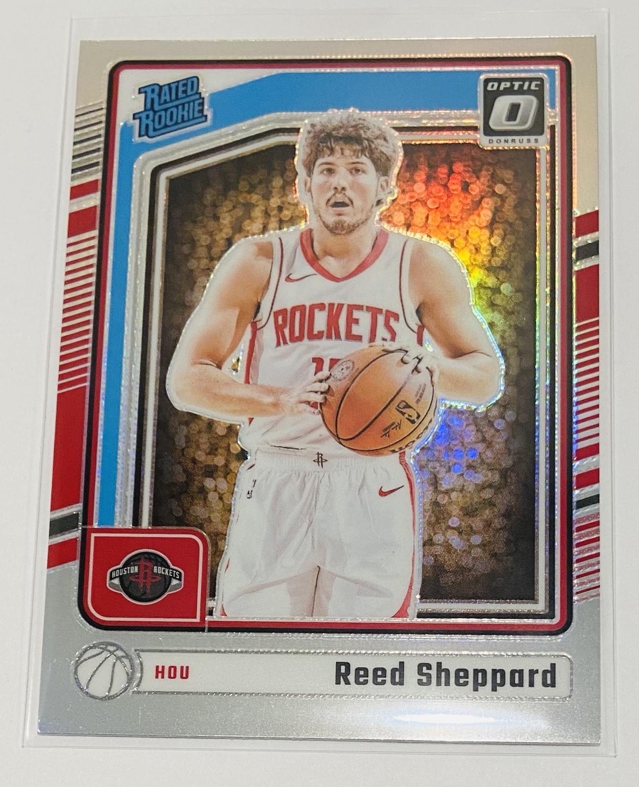2024-25 Panini Donruss Optic Holo Prizm Reed Sheppard Rated Rookie #255 Rockets