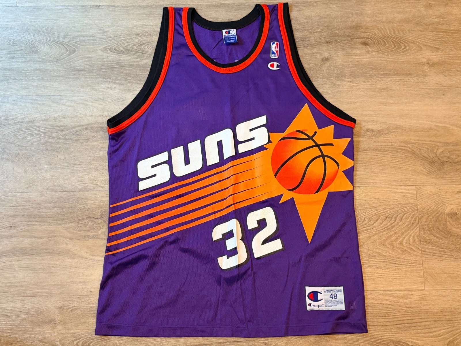 Vintage 1990s Champion Big Logo Phoenix Suns Jason Kidd NBA Basketball Jersey 48 - product detail image 1