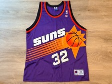 Vintage 1990s Champion Big Logo Phoenix Suns Jason Kidd NBA Basketball Jersey 48