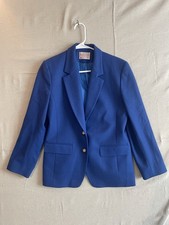 Vintage Pendleton Navy Blue Wool Blazer Coat Jacket Women's Petite Size 6 USA
