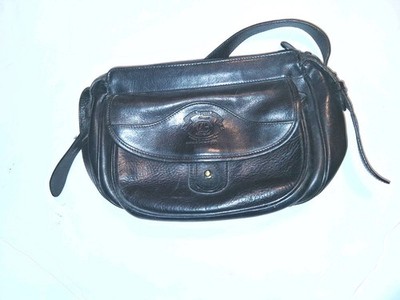 Vintage MARLEY HODGSON GHURKA # 135 GILLIAN Black Leather Crossbody Bag Rare