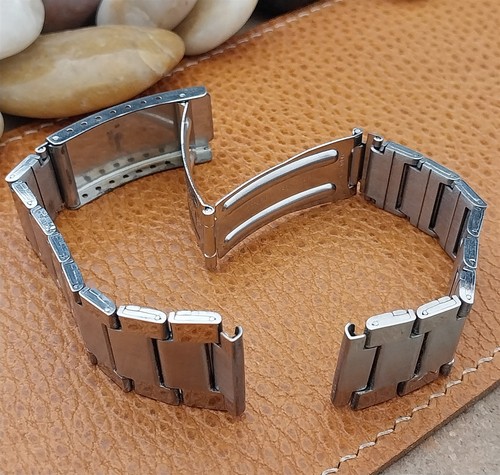 Vintage 19mm Edelstahl 70er Jahre Old-Stock Flared Classic unbenutzt Uhrenarmband - Bild 8 von 8