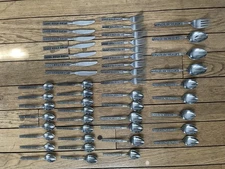 Oneida Northland Spring Fever Stainless Flatwear Lot 48 Pieces MCM