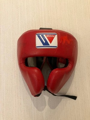 Winning Headgear FG-2900 Red Size M Used Face Guard Boxing Japan