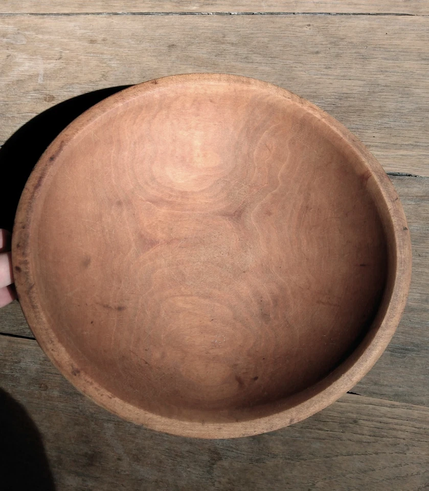 Vintage Munising Wooden Dough Bowl 9" Oval Primitive Farmhouse Butter Chopping - Image 3 of 4