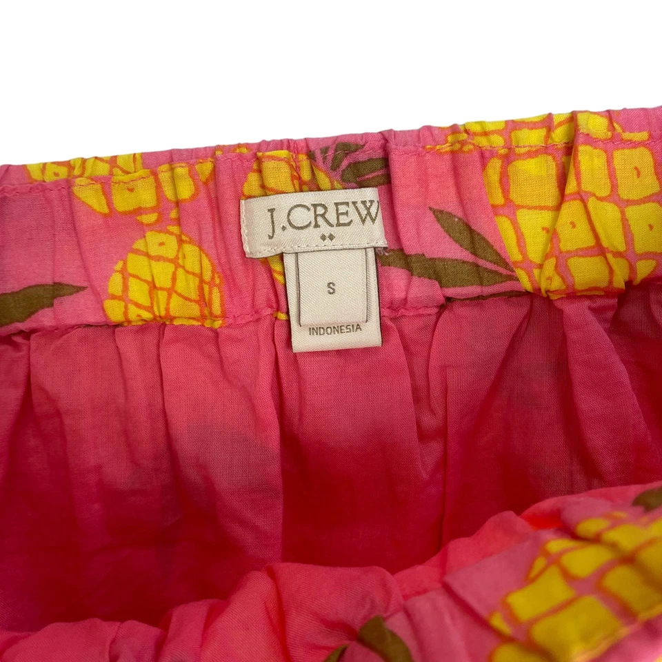 J. Crew 100% Cotton Pineapple Print Pink Mini Skirt Womens Small - Image 3 of 4