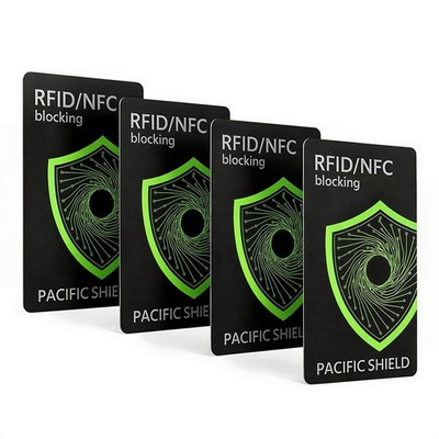 PACIFIC SHIELD RFID Blocking Card (4 Pack) - Secure your Wallet - Contactless...