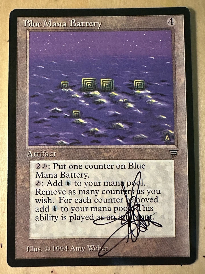 MTG ARTIST PROOF Legends BB Blue Mana Battery AP Sketch Amy WEBER Magic - Image 2 of 2