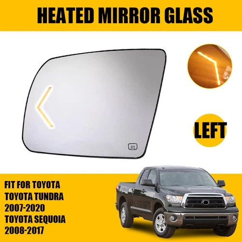 Left Driver Side Mirror For Glass 2007-2017 Tundra Sequoia Heated Signal EXC