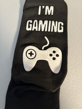 Glow in the dark gaming socks anti-slip mid-calf "do not disturb I'm gaming"
