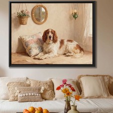 Living Room Decor Oil Painting Dog Artwork Irish Setter Canvas Print Wall Art