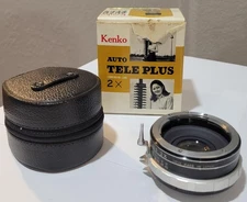 Vintage Kenko Auto Teleplus 2X Teleconverter Nikon F Pre-AI Japan w/ Case Box