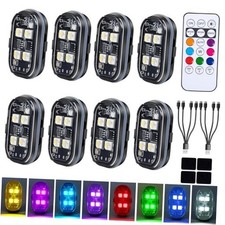 Upgraded 4LEDs 8PCS Wireless LED Strobe Lights with Remote Control, 8 8pcs