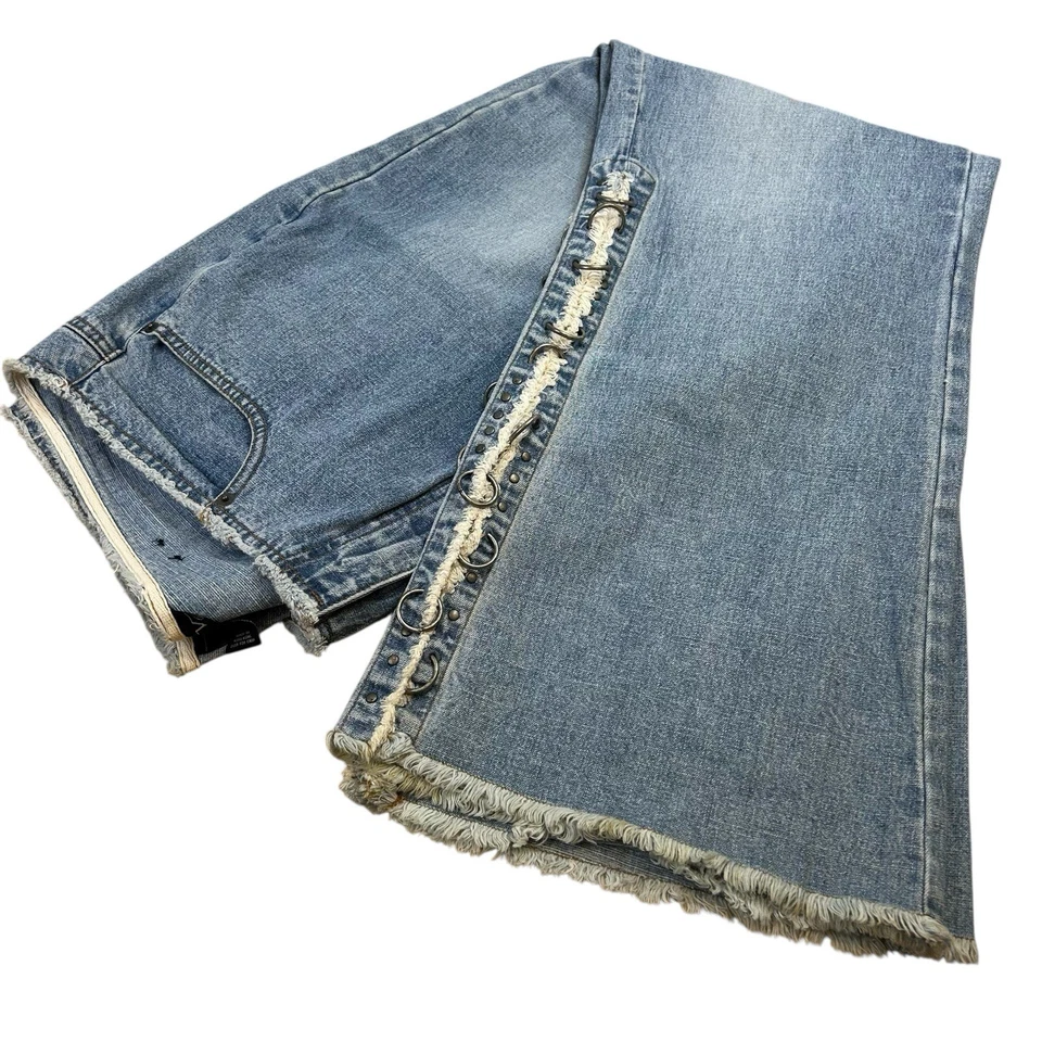 Jeans clubwear perfurado cravejado grunge anos 90 Y2K 42 polegadas cintura feminino 20 - Imagem 3 de 4