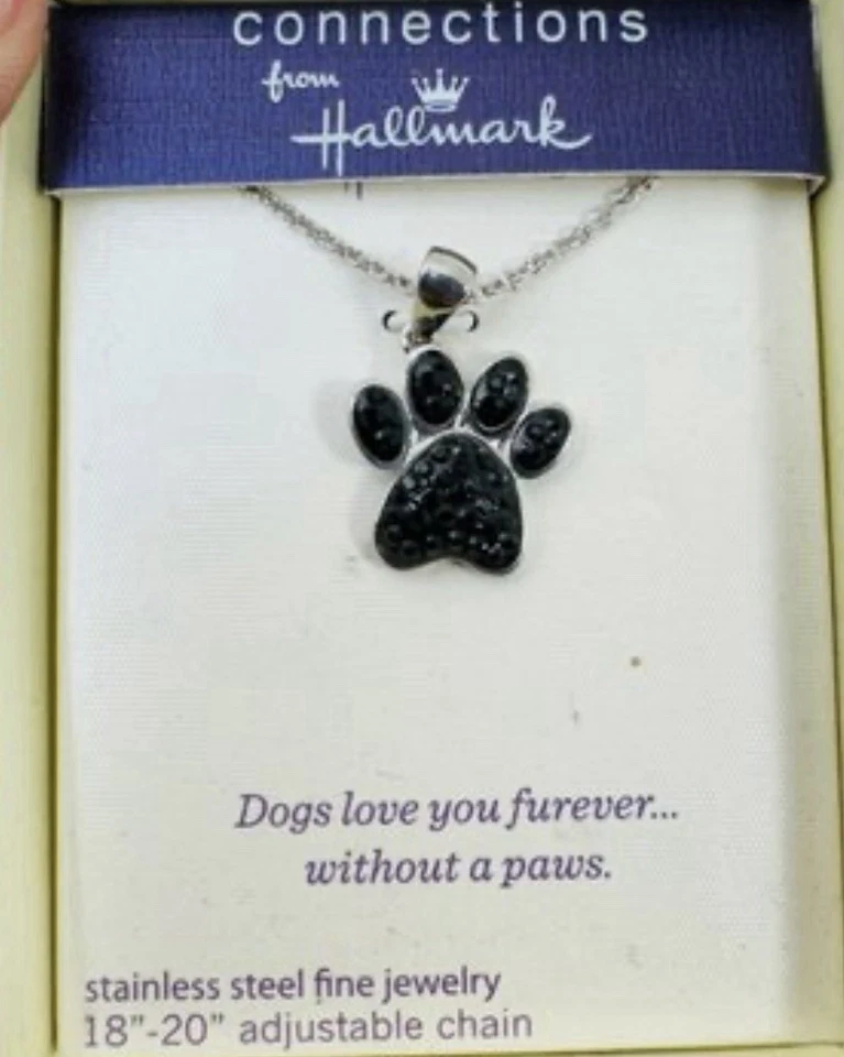 "СОБАКИ ЛЮБЯТ ВАС НАВСЕГДА...БЕЗ ЛАП" ОЖЕРЕЛЬЕ ИЗ НЕРЖАВЕЮЩЕЙ СТАЛИ И ЧЕРНОГО КАМНЯ - Изображение 2 из 3